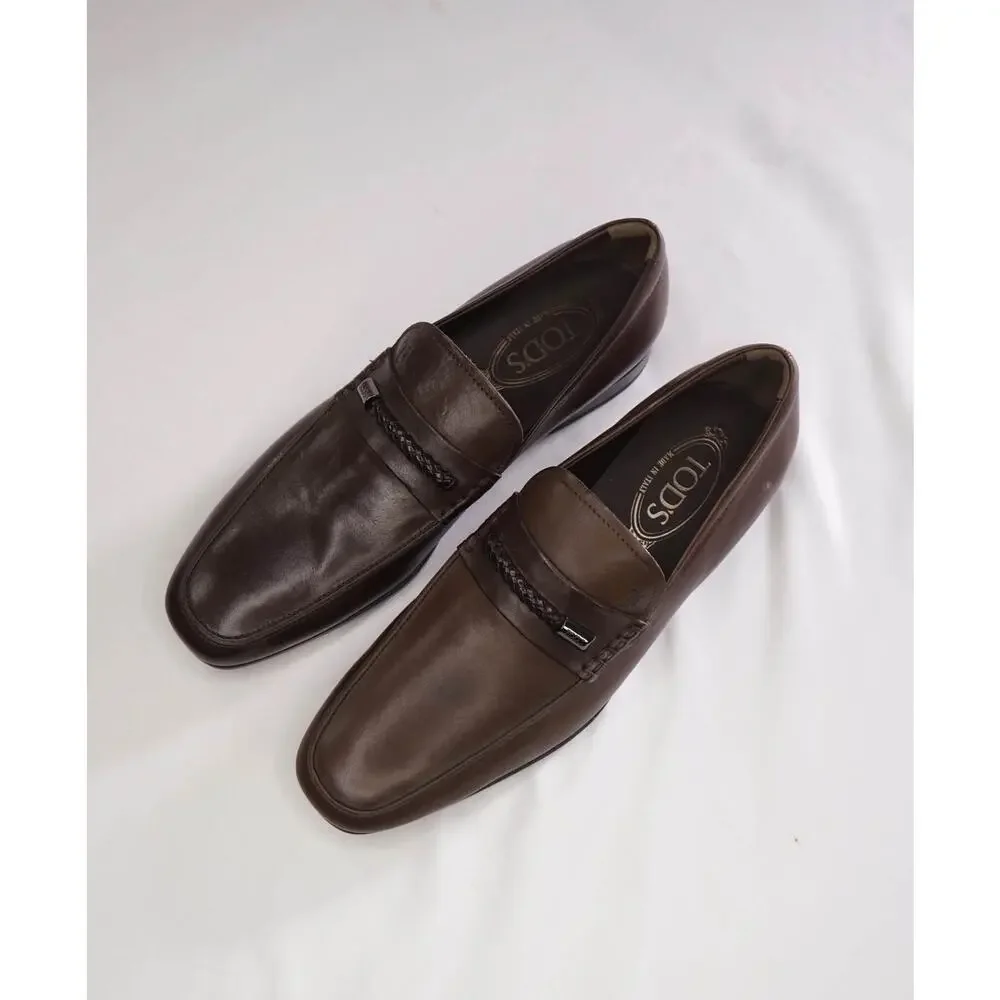 $750 TOD'S - *DISPLAY* Brown Leather Loafers - US 8 (7UK)